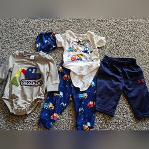 Boys Construction And Under Armour Lot, 0-3 Months